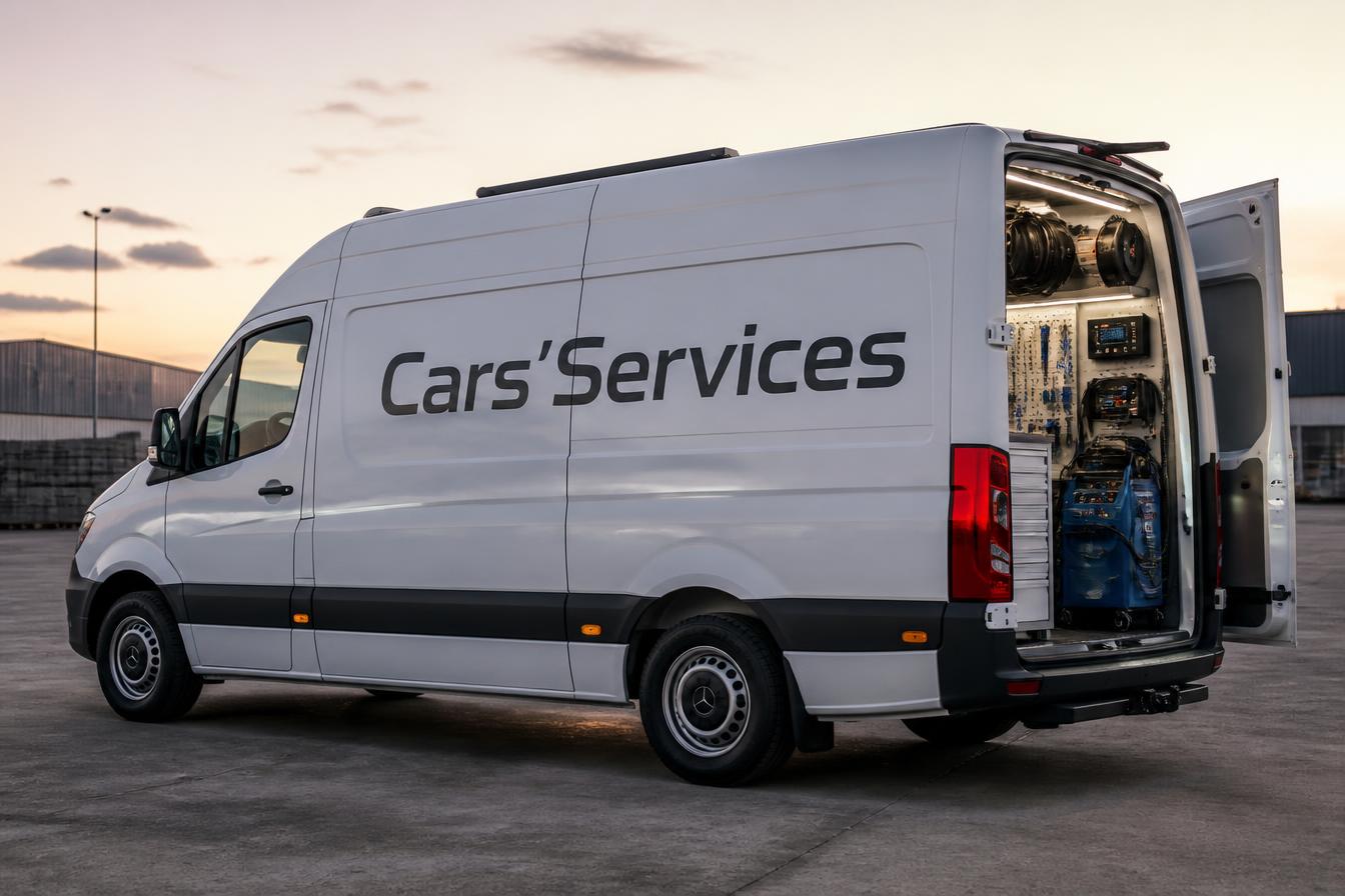 Camion-atelier Cars'Services équipé pour les interventions sur site